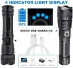Rechargeable Zoom LED Flashlight USB Torch Light – With Battery - Image 3
